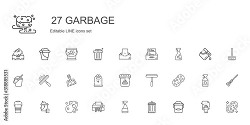 garbage icons set