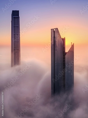 Skyscrapers And Cloudscape During Sunset