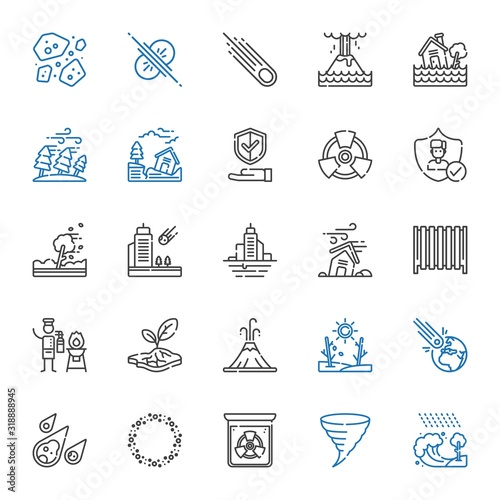 disaster icons set