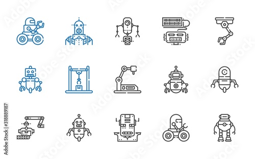 cyborg icons set