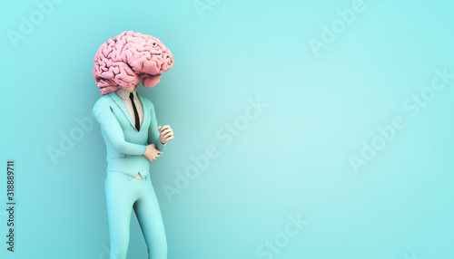 businessman with brain head