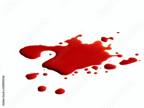 blood drops on white background