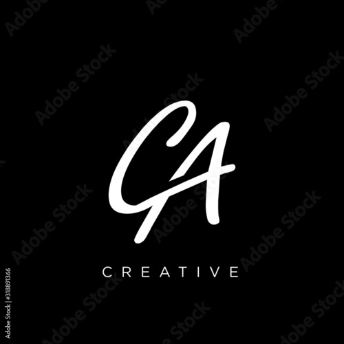 ca or ga logo design vector