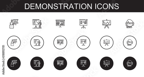 demonstration icons set