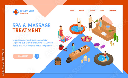 Bath House Concept 3d Isometric View. Vector