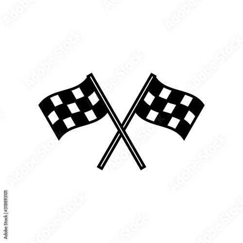 Race flag icon on white background, Competition sport flag line vector icon, Racing flag, Start finish flag, Start icon.