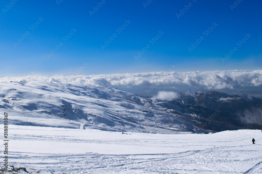 Landscape with snow in Sierra Nevada, Spain Landscape with snow in Sierra Nevada, Spain