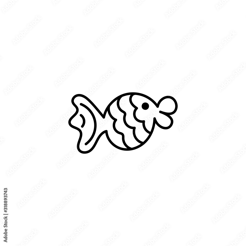 Vector cute fish. Nautical theme. Isolated on a white background. Hand-drawn doodles, contour illustration. Element for coloring books, posters, printing t-shirts, logo Vector cute fish. Nautical theme. Isolated on a white background. Hand-drawn doodles, contour illustration. Element for coloring books, posters, printing t-shirts, logo
