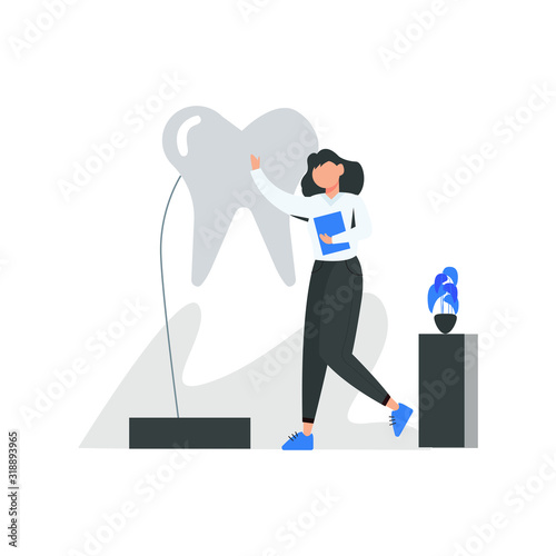 Dentist discuss and check the dental health of patients vector illustration