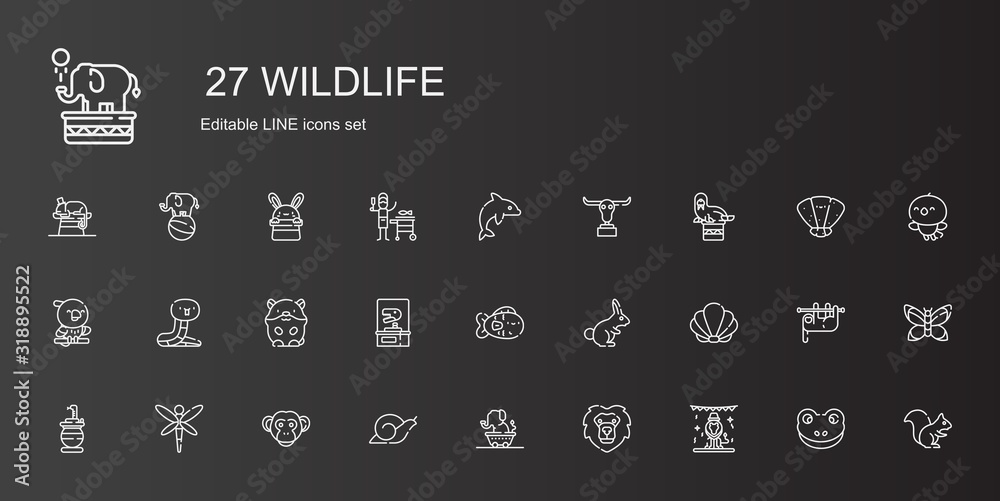 wildlife icons set wildlife icons set