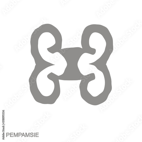 Vector monochrome icon with Adinkra symbol Pempamsie photo