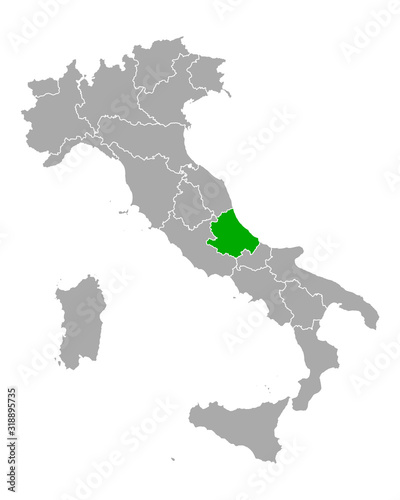 Karte von Abruzzen in Italien