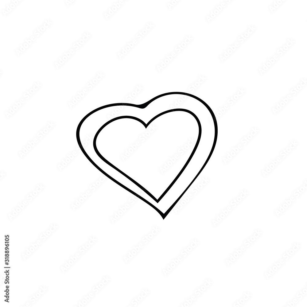 heart shaped frame icon element. hand drawn doodle liner simple style heart shaped frame icon element. hand drawn doodle liner simple style
