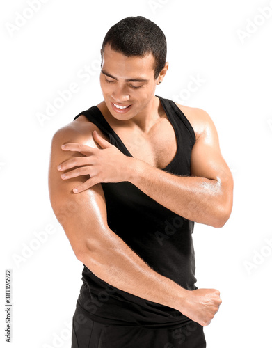 Sporty African-American man...