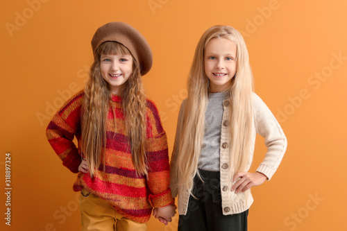 Cute little girls in autumn...