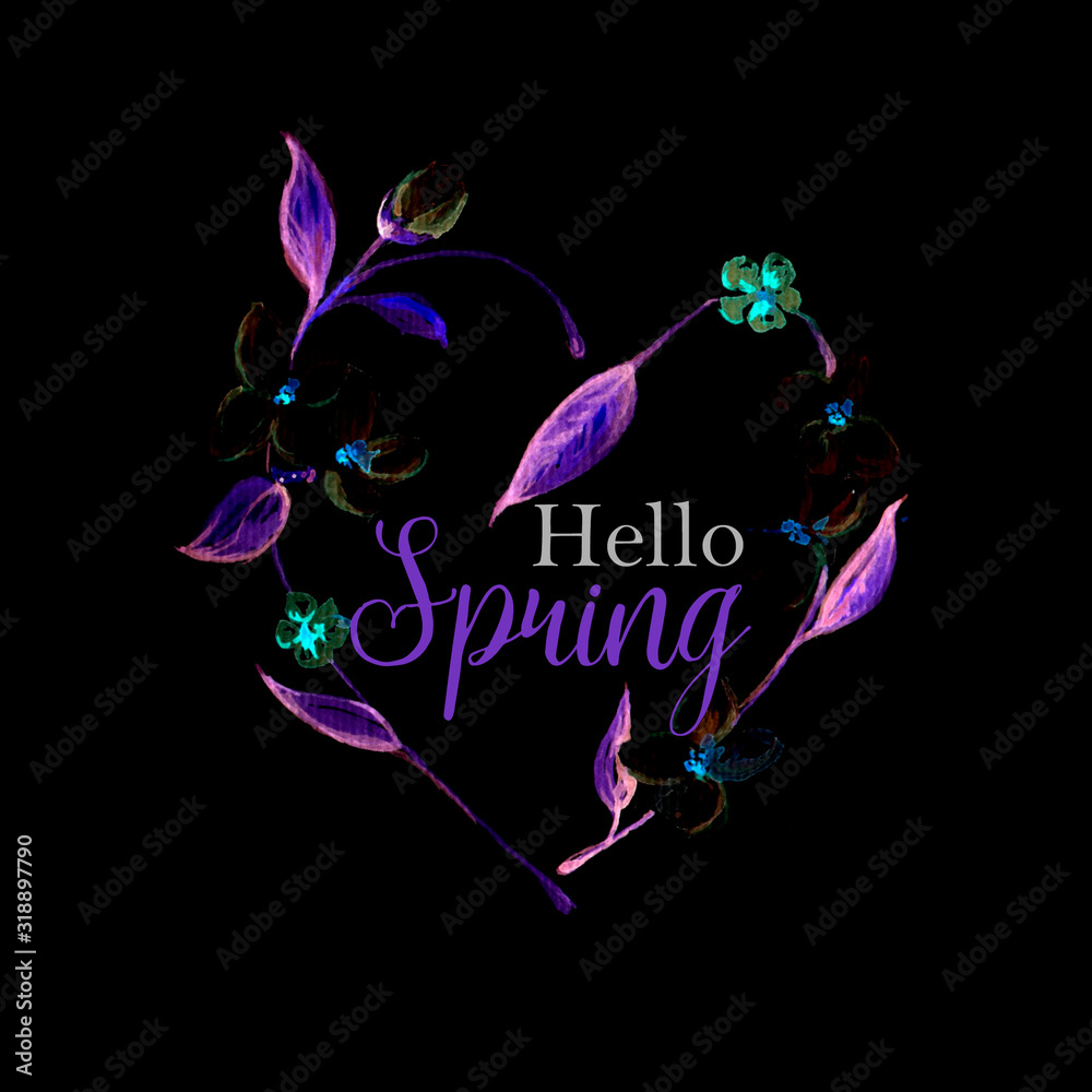 Obraz premium Beautiful watercolor spring flower art background illustration
