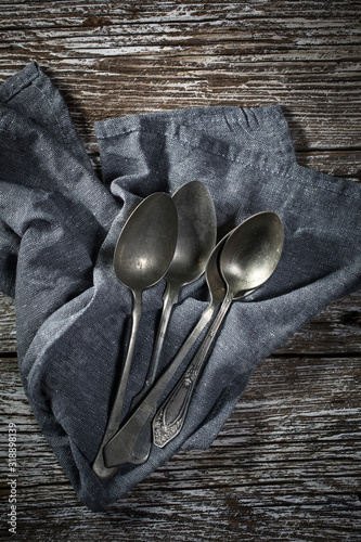 A few old silver spoons.