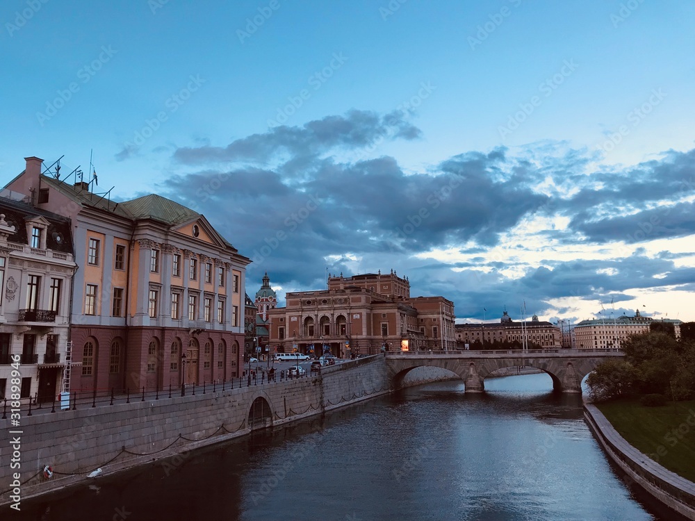 Fototapeta premium Stockholm, Abenddämmerung