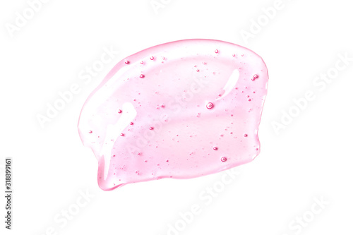 Wallpaper Mural Beautiful pink transparent gel smear of hyaluronic acid on a white background isolated. Face serum is smudged. Products for makeup and skin care. Organic cosmetics. Cosmetology. Closeup. Torontodigital.ca