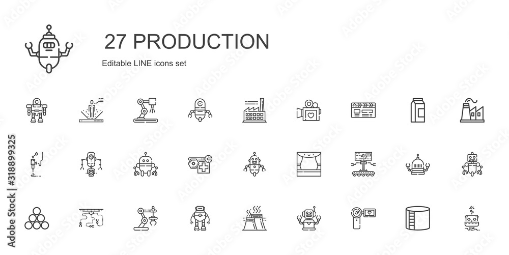production icons set production icons set