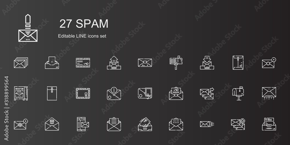spam icons set spam icons set
