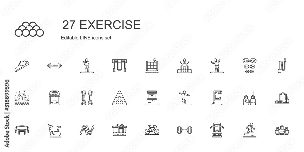 exercise icons set