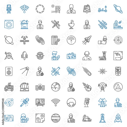 satellite icons set