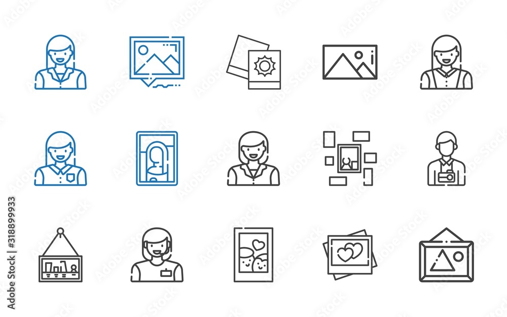 portrait icons set