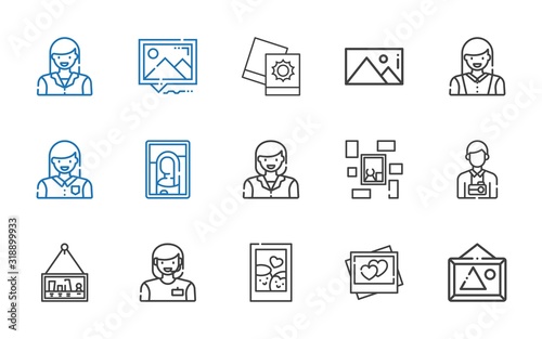 portrait icons set