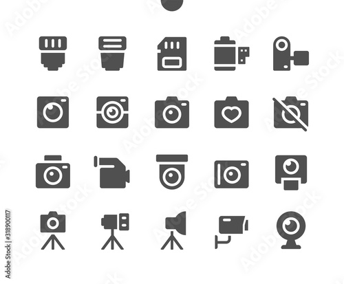 Camera UI Pixel Perfect Well-crafted Vector Solid Icons 48x48 Ready for 24x24 Grid for Web Graphics and Apps. Simple Minimal Pictogram