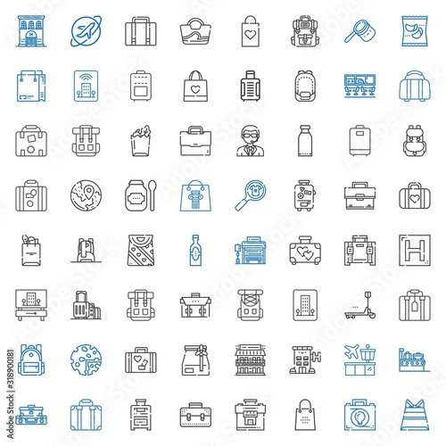 luggage icons set
