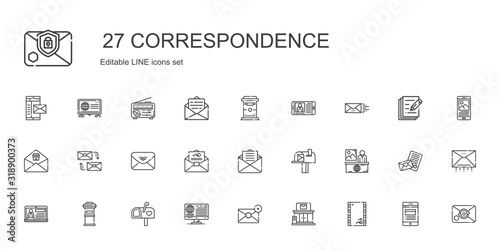 correspondence icons set