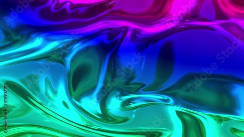 Wallpaper Mural Animated rainbow metallic gradient in 4k. Abstract 3D of wavy cloth surface that forms ripples like in liquid metal surface or folds in tissue. Rainbow gradient of foil forms folds in slow motion. 8 Torontodigital.ca