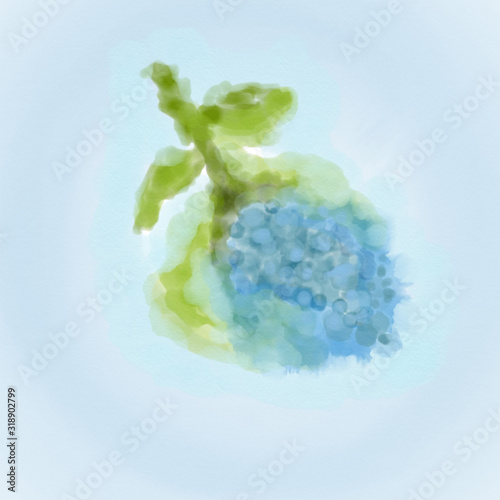 abstract painted watercolor berry blue vitamin, blots and splatters