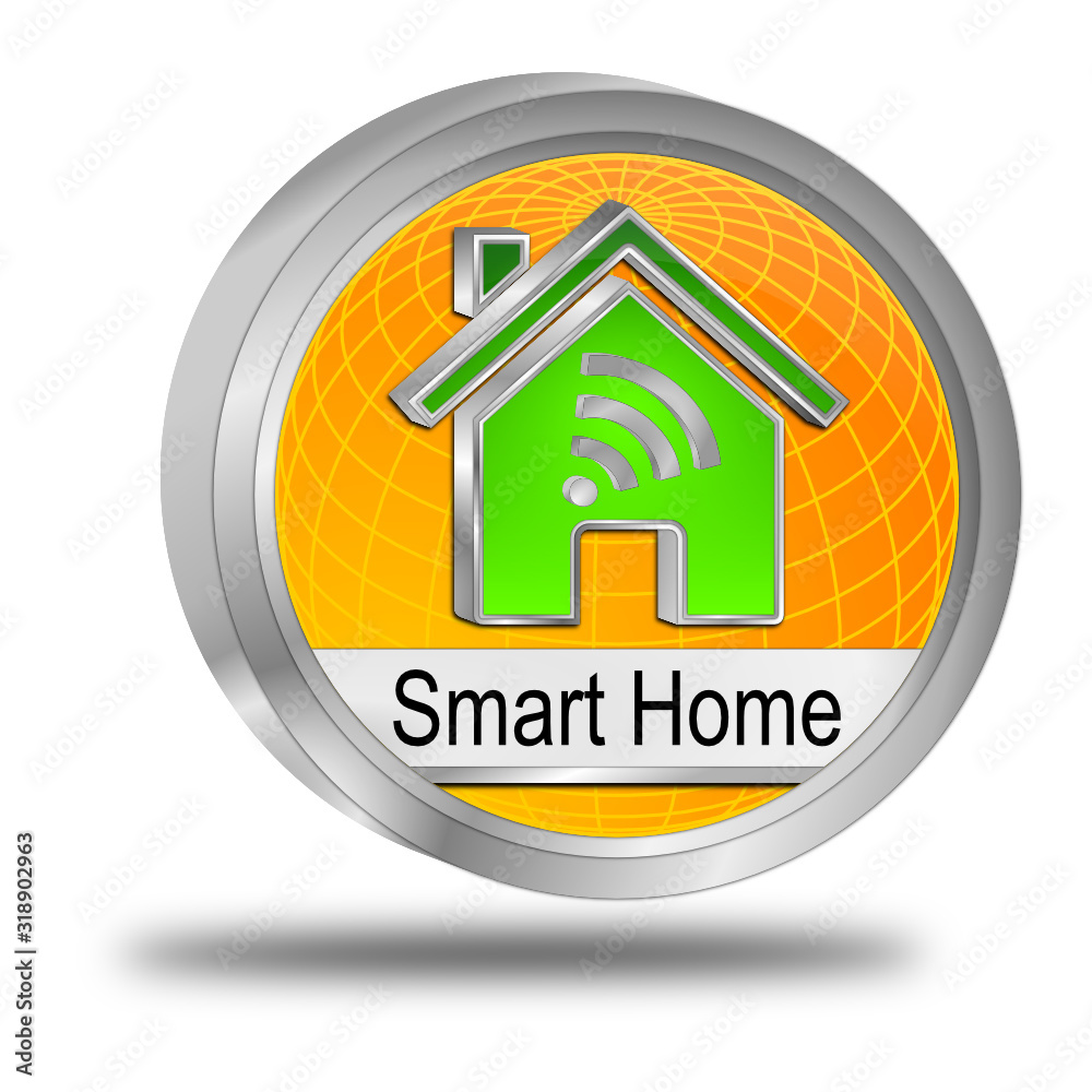 Smart Home Button - 3D illustration Smart Home Button - 3D illustration