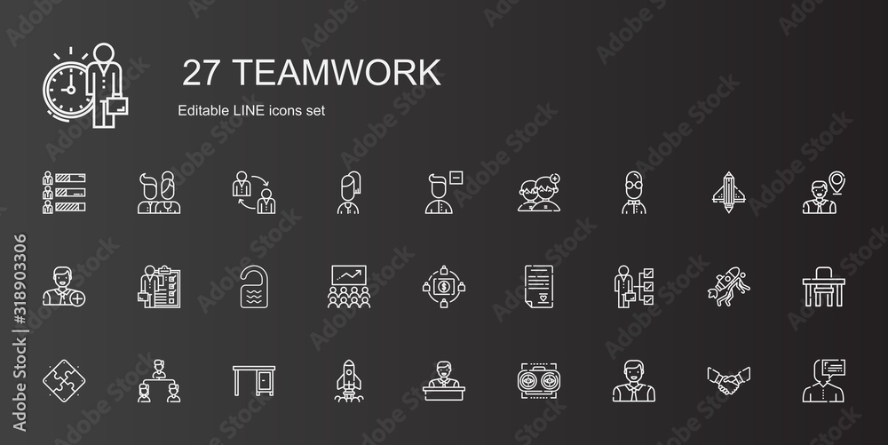 teamwork icons set teamwork icons set