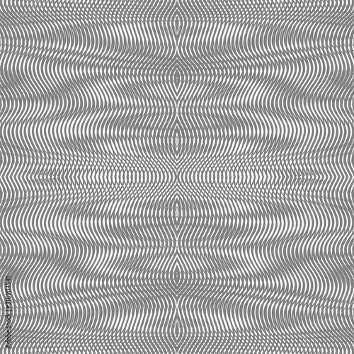 Optical illusion grey seamless pattern. Hipnotic linear monochrome background with moire effect. Can be used as design of books, websites, accessories for phones and tablet, title page, image for blog