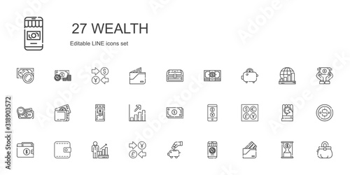 wealth icons set