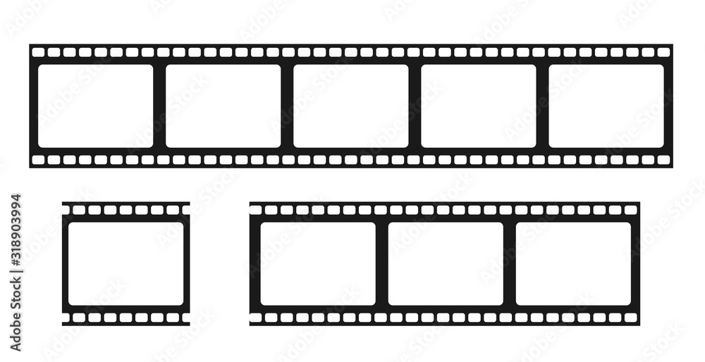 Film strip isolated icon. Retro picture with film strip icon. Film strip roll. Video tape photo film strip frame 