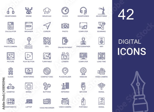 digital icons set