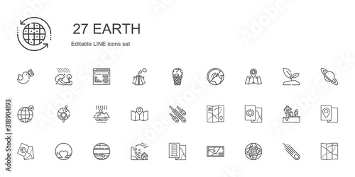 earth icons set