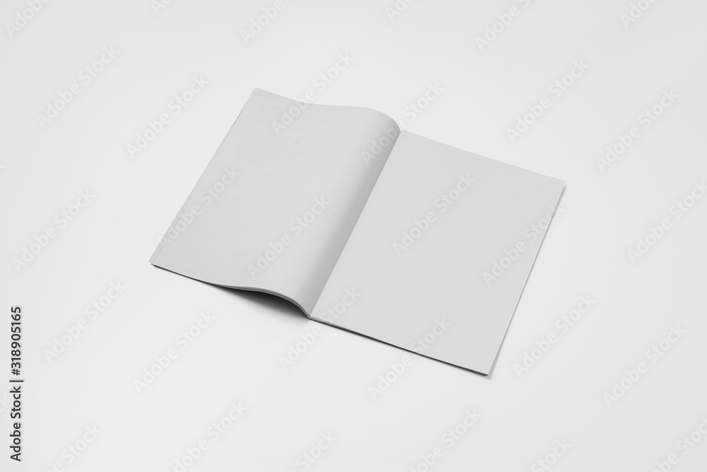 Mock-up magazine, newspaper or catalog isolated on white background. Mock-up magazine, newspaper or catalog isolated on white background.