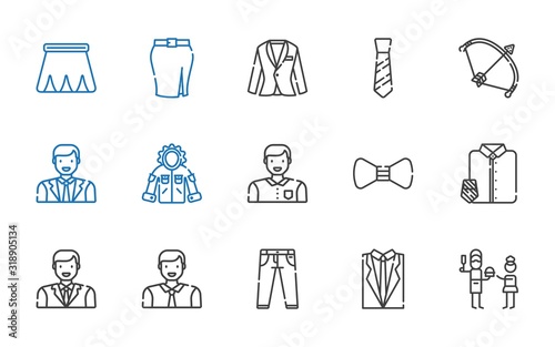 tie icons set