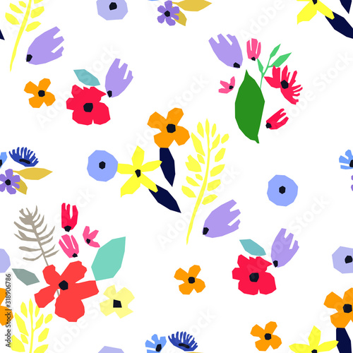 Seamless pattern. Vector floral design with wildflowers. Romantic background © lolya1988