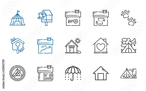 shelter icons set