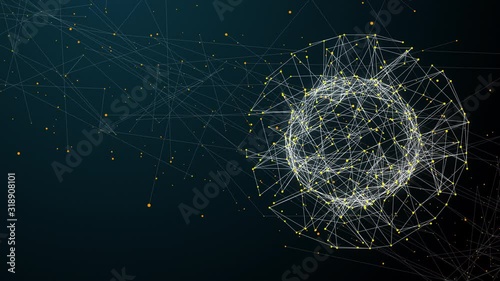 Beautiful Nodes Art Graphical Energy-Particle Animation - Left side