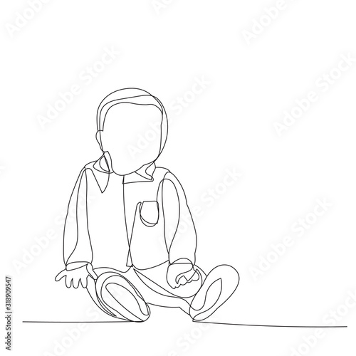 vector, isolated, continuous line drawing, baby, minimal design