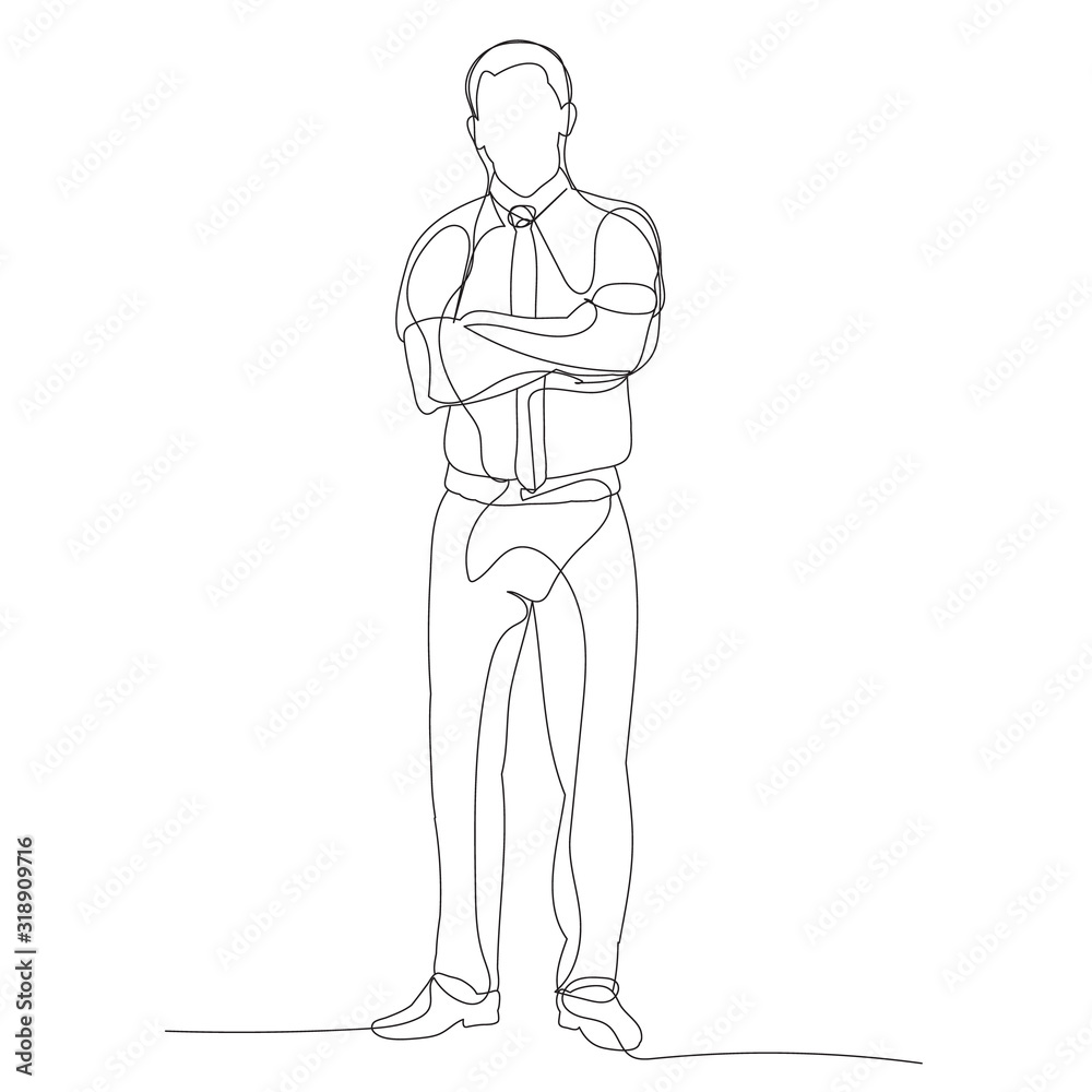 continuous line drawing, man, guy stands minimal design