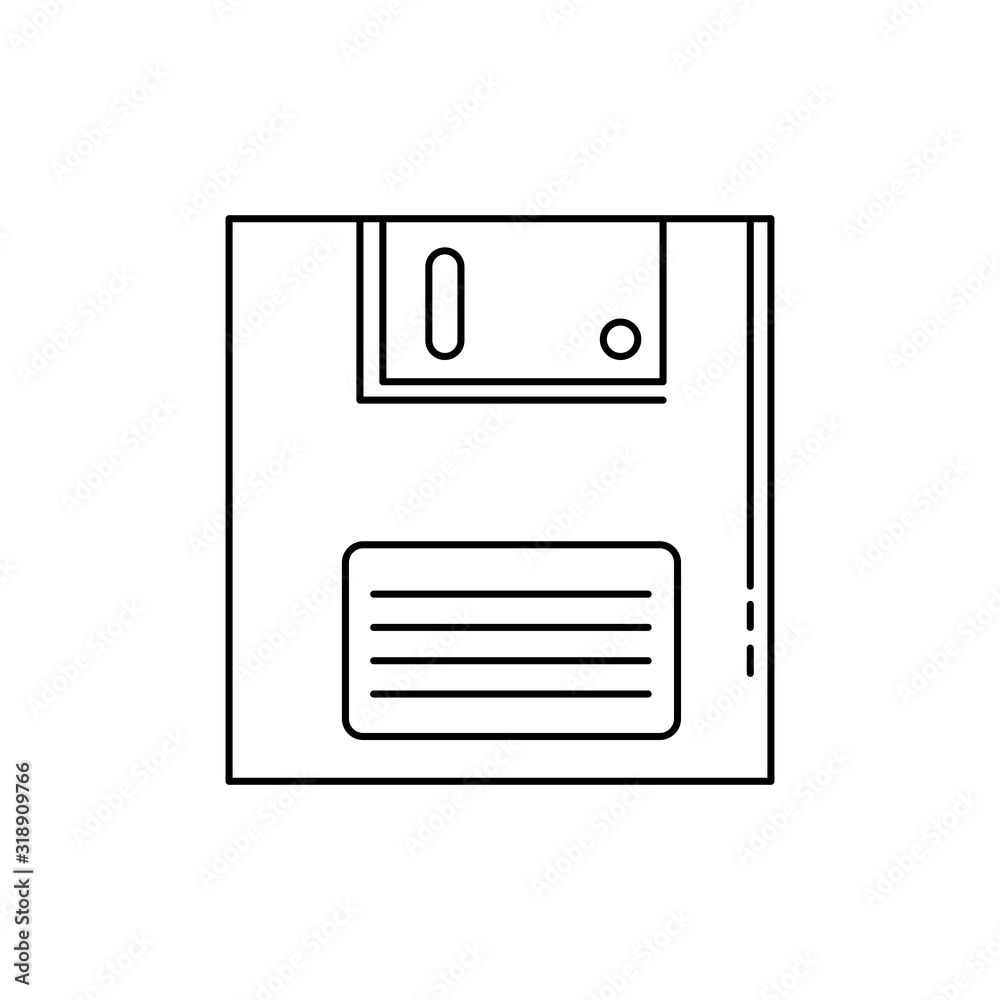 floppy nineties retro style isolated icon floppy nineties retro style isolated icon