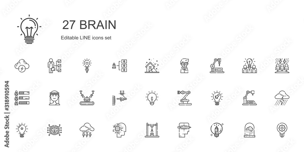 brain icons set brain icons set